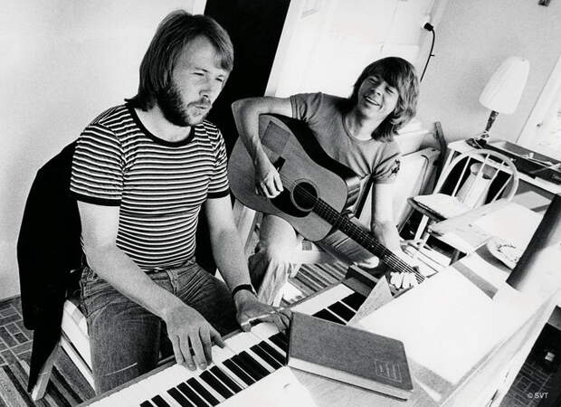 Черно-белые фотографии группы ABBA