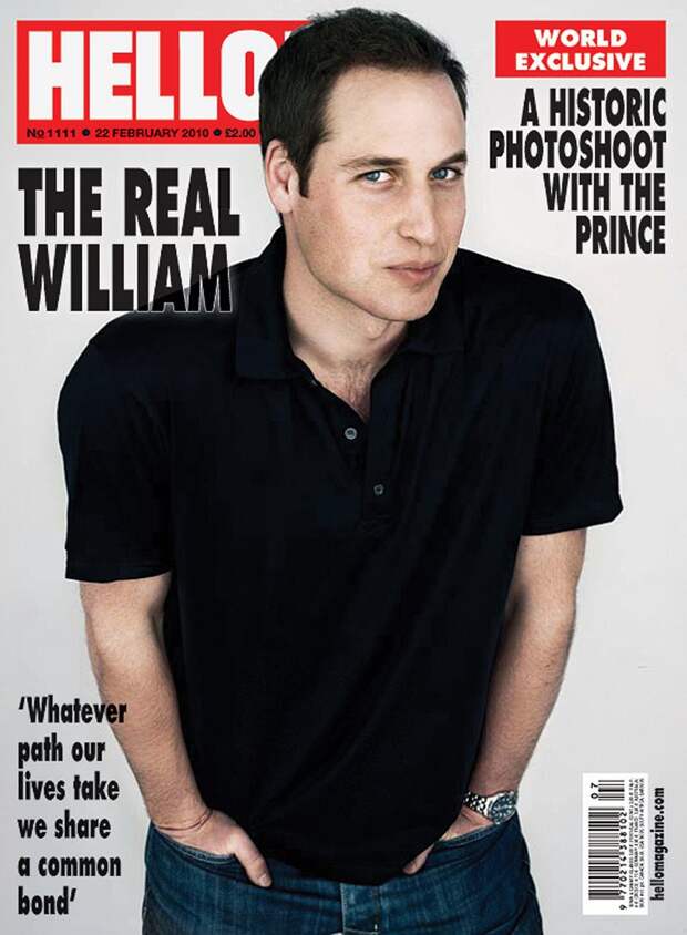 Принц Уильям на обложке журнала Hello! от 22 февраля 2010 года. ляпы, фотошоп