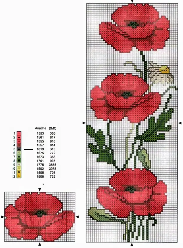 Вышивка крестом схемы маки