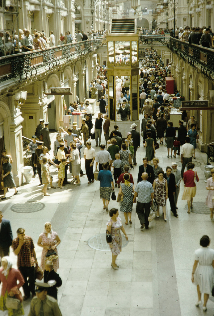 Russia, people shopping at GUM Department Store in Moscow Russia, people shopping at GUM Department Store in Moscow