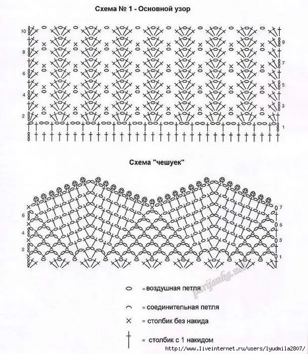 Узоры для топа крючком со схемами и описанием