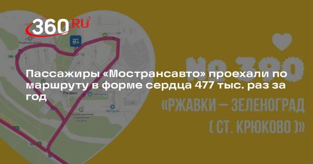 Пассажиры «Мострансавто» проехали по маршруту в форме сердца 477 тыс. раз за год