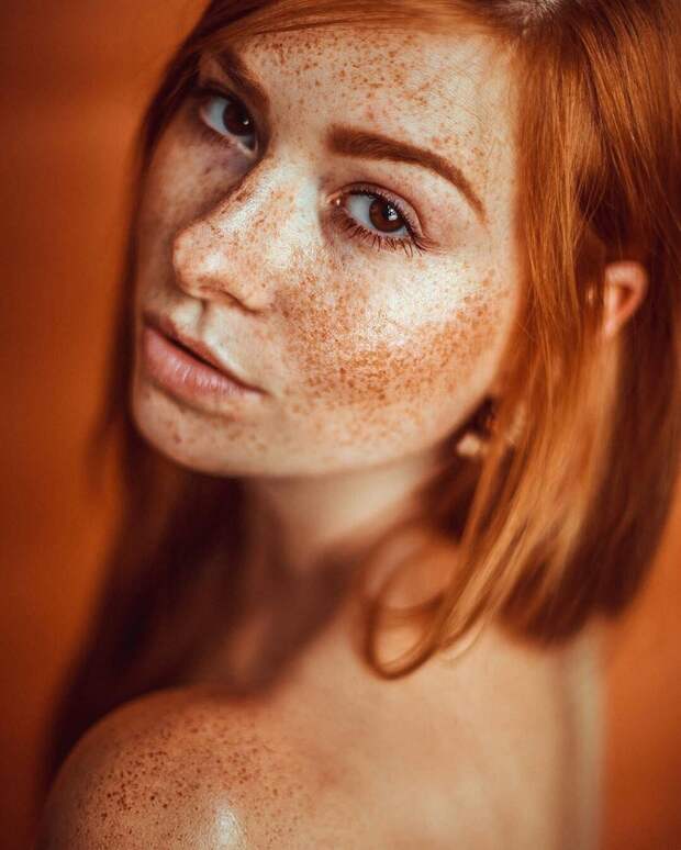 Model domination sexy freckles
