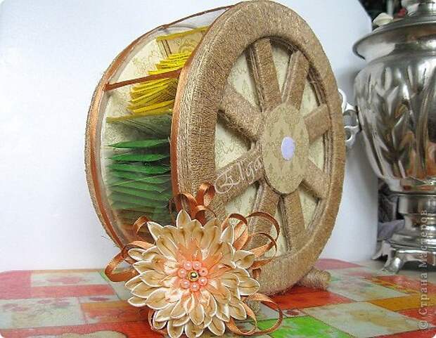 Мастер-класс Моделирование конструирование Чайное колесо Картон Клей Салфетки фото 17