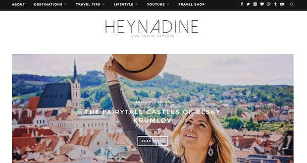 the hey nadine website screenshot