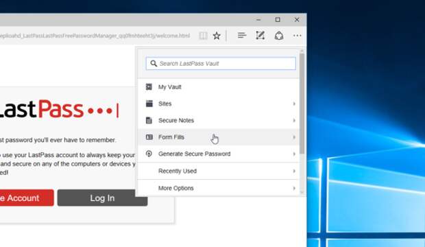 Расширение LastPass для Microsoft Edge