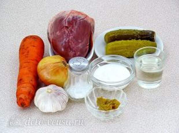 Салат из сердца с огурцами: Ингредиенты