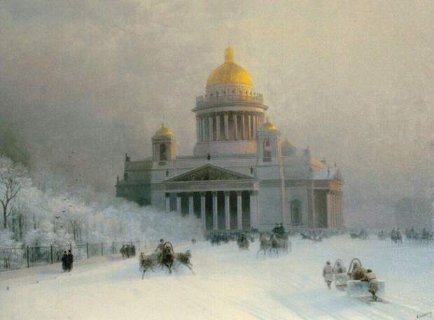 Исаакиевский собор в морозный день.(1891). Автор. И.К.Айвазовский. Исаакиевский собор в морозный день.(1891). Автор. И.К.Айвазовский.