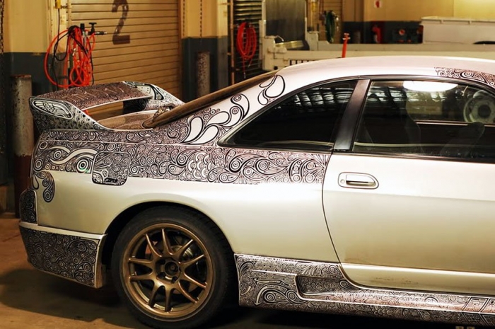 Nissan Skyline GTR гениально разрисованный маркером