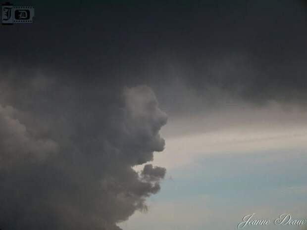Человеческое лицо небо, облака, формы