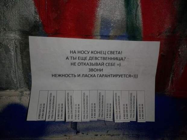 Классная коллекция забавных надписей и  объявлений