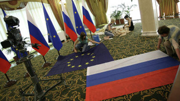 Подготовка Международного пресс-центра к Саммиту Россия-ЕС. Архивное фото