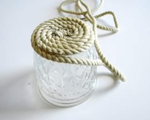 Плетеная чаша из веревки