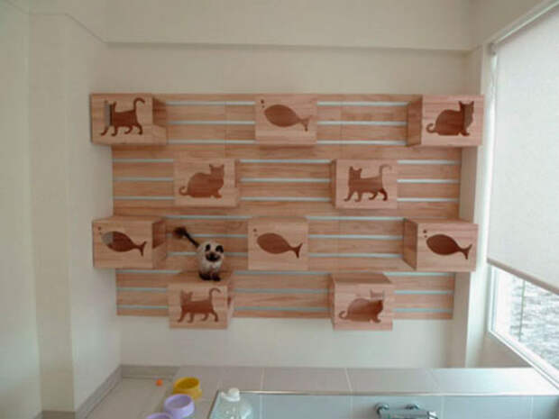 Домик для кошки своими руками на стене 