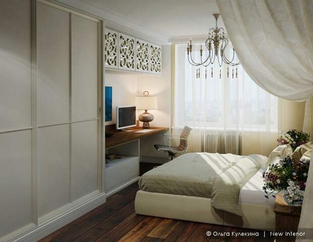 Интерьер спальни с элементами восточного стиля