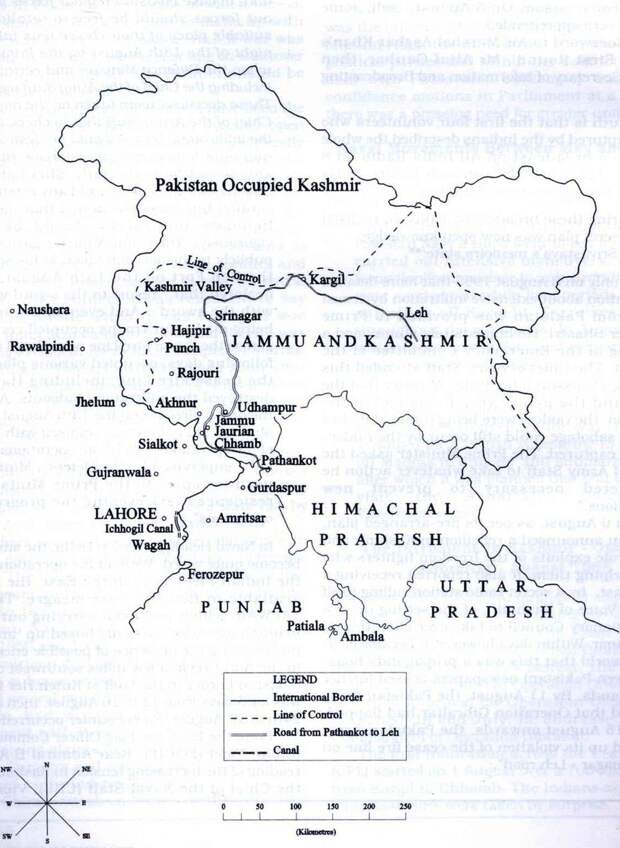 Карта театра боевых действий войны 1965 года - Индо-пакистанская война 1965 года. Пролог | Военно-исторический портал Warspot.ru