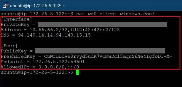 Configuration Output In Shell