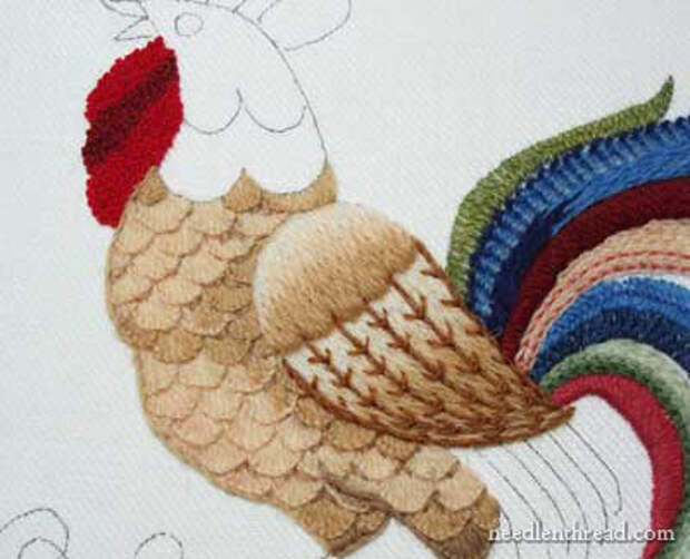 Crewel Embroidery Rooster