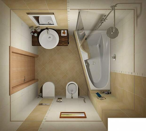 Отличные идеи для маленькой ванной комнаты