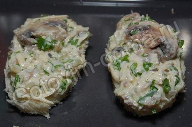 Бутерброды с шампиньонами и сыром