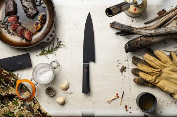 The James Brand Anzick Outdoor Chef's Knife available at Huckberry; shop camping knives and other essential gear