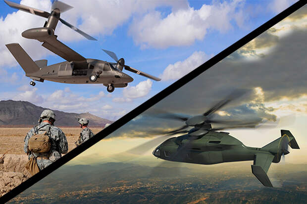 Проекты JMR разработок Bell (вверху слева) и Sikorsky-Boeing (внизу справа)  shephardmedia.com - В США создадут «вертолёт будущего» к 2030 году | Военно-исторический портал Warspot.ru