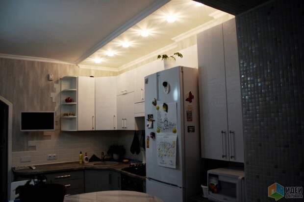 Подсветка кухни над верхними шкафами