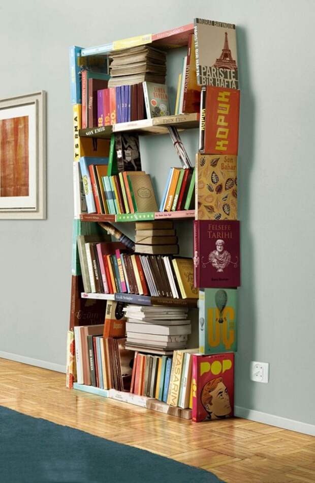 Креативные книжные полки. Фото