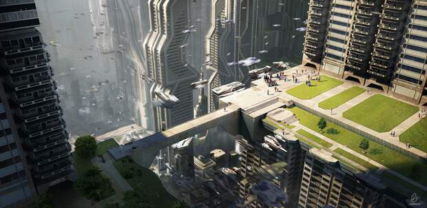 Города будущего: 20 фантастических иллюстраций будущее, город, иллюстрация, фотошоп, фэнтези