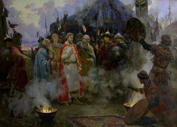 Михаил Черниговский отказывается исполнять церемонию «очищения» огнем и дымом (Иллюстрация из открытых источников)