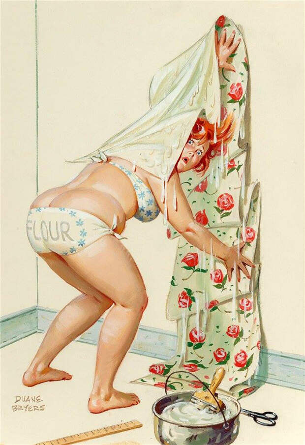 50 винтажных пин-ап иллюстраций о неунывающей Хильде от художника Дуэйна Брайерса иллюстрации, пин-ап, художник