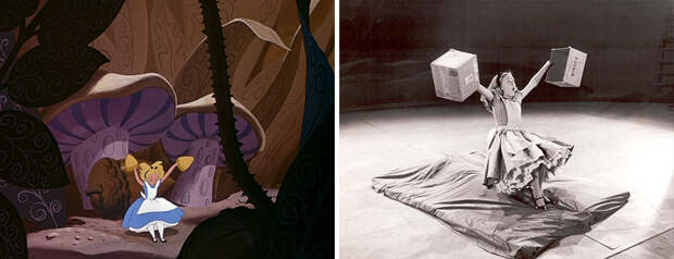 Как создавалась Алиса из Страны чудес: редкие кадры из студии Уолта Диснея дисней, рисунок