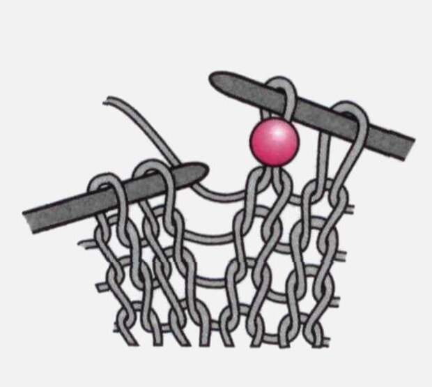 Простой способ вязания с бусинами без нанизывания