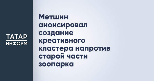Метшин анонсировал создание креативного кластера напротив старой части зоопарка