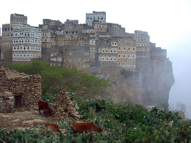 Аль-Хаджара, Йемен  вид, города, мир, обрывы, селения