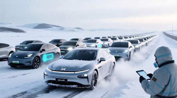 В Китае провели зимние тесты электромобилей