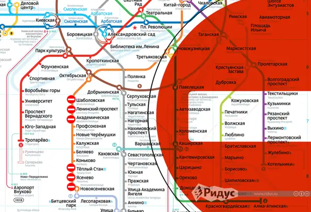 Карта метро москвы калужско рижская линия