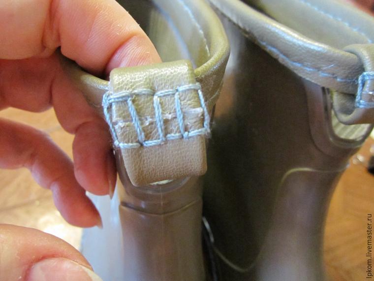 Кожаный декор резиновых сапожек (Diy)