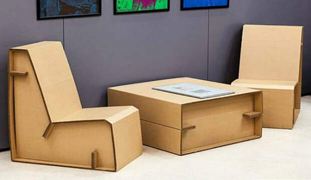 Мебель из картона: вдохновляющие примеры и идеи