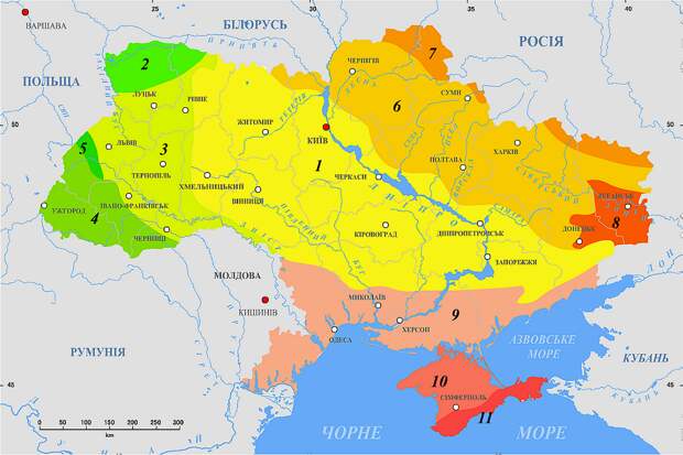 Геологическая карта строения территории Украины и мнение об украинстве