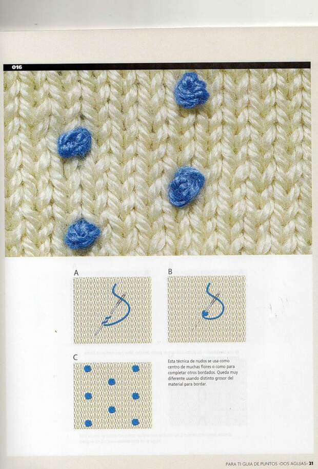 Приёмы украшения вязаного полотна вышивкой