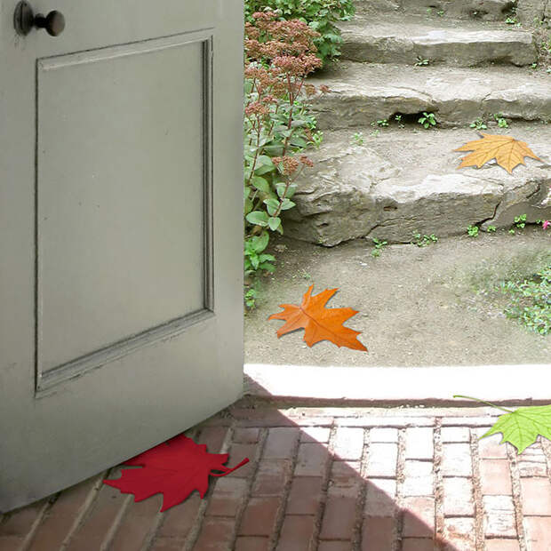 14. "Листья клена" дверь, дизайн, ограничитель