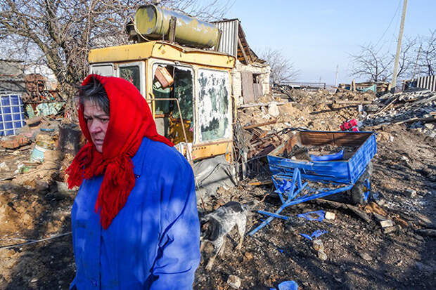 Разрушенное село Никишино в Донецкой области