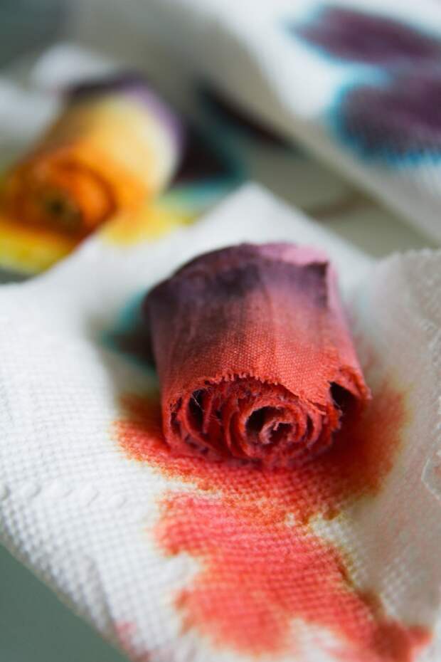 Tie dye банты для упаковки подарков (Diy)