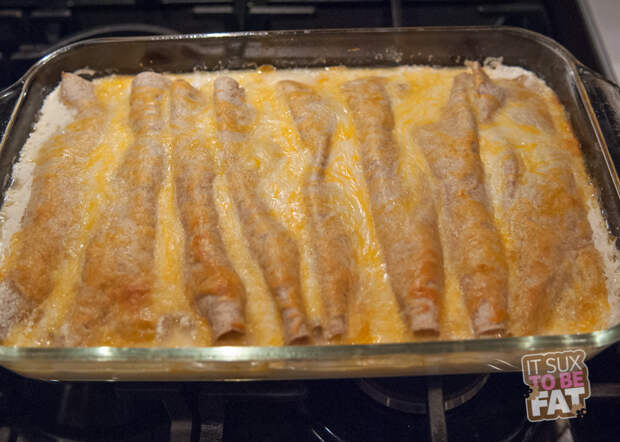 Creamy Chicken Enchiladas Lightened Up