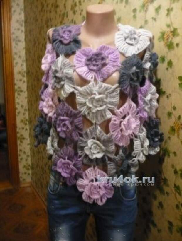 Вязаная накидка крючком