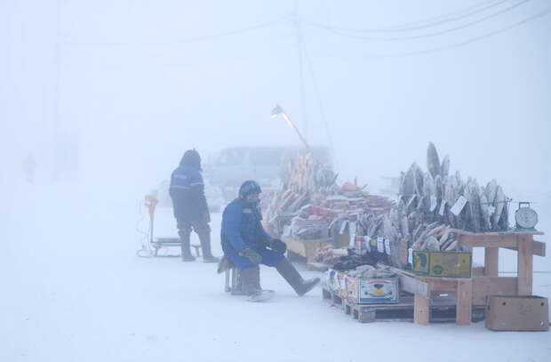 Якутский рынок при 40 градусах мороза