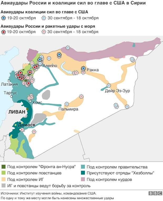 карта, где наносятся удары по иг