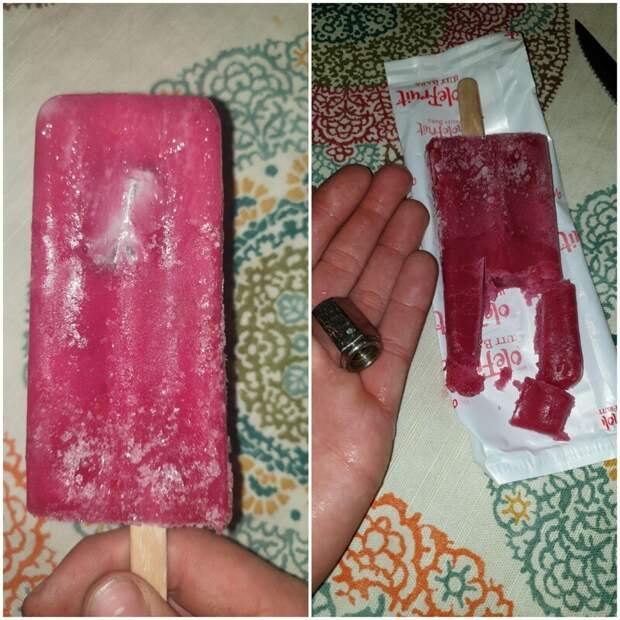 Нашел гайку в фруктовом мороженном