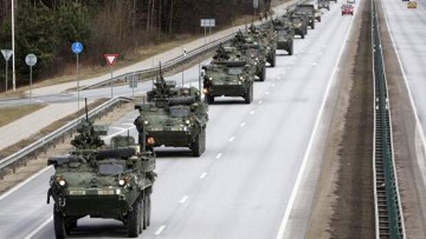 Показательный марш военнослужащих армии США Dragoon Ride в Латвии. Архивное фото
